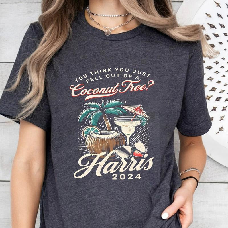 Kamala Coconut Tree KamalaTee Harris 2024 Democrat - Adult & Kids T-Shirts, Sweatshirts & Hoodies apparel design preview 1