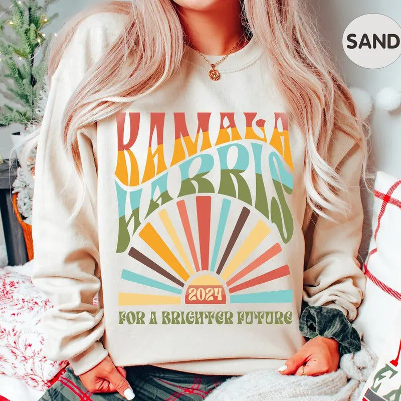 Kamala Harris 2024 Walz Boho Retro T Election LGBTQIA - Adult & Kids T-Shirts, Sweatshirts & Hoodies apparel design preview 1