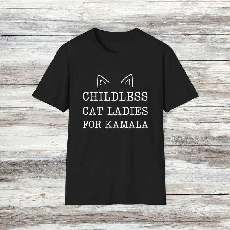 Kamala Harris Childless Cat 47 Funny Pro - Adult & Kids T-Shirts, Sweatshirts & Hoodies apparel design preview 1