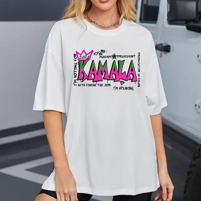 Kamala Let'S Finish Job Madam President Harris 2024 - Adult & Kids T-Shirts, Sweatshirts & Hoodies apparel design preview 1