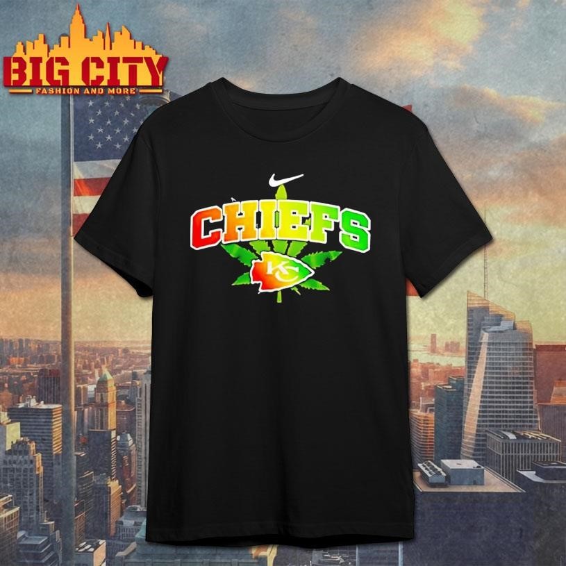 Kansas City Chiefs Marijuana Weed Leaf - Adult & Kids T-Shirts, Sweatshirts & Hoodies apparel design preview 1
