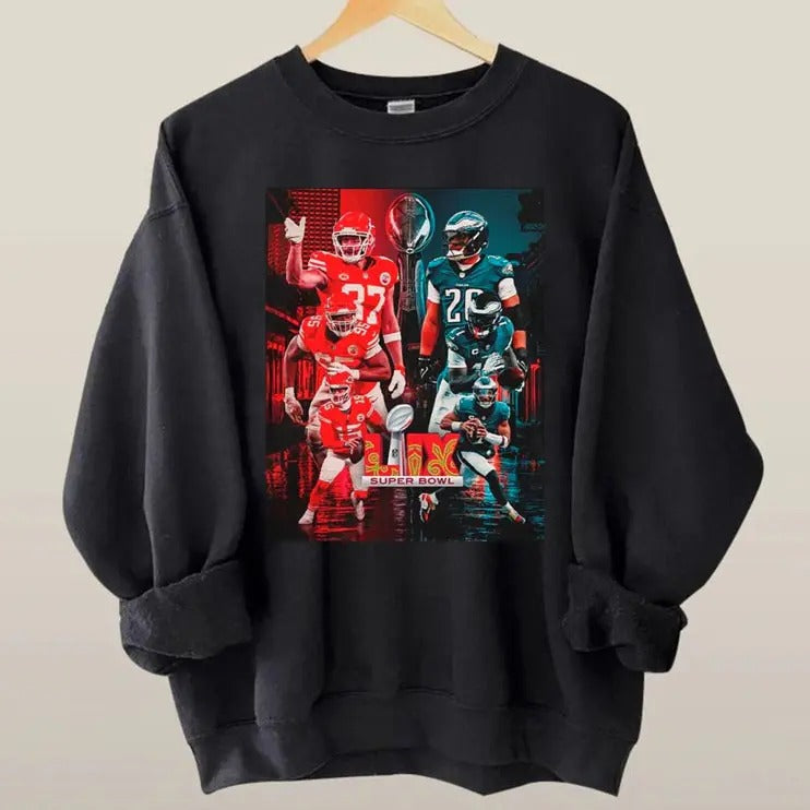 Kansas City Vs Philadelphia Super B0wl LIX Matchup - Adult & Kids T-Shirts, Sweatshirts & Hoodies apparel design preview 1