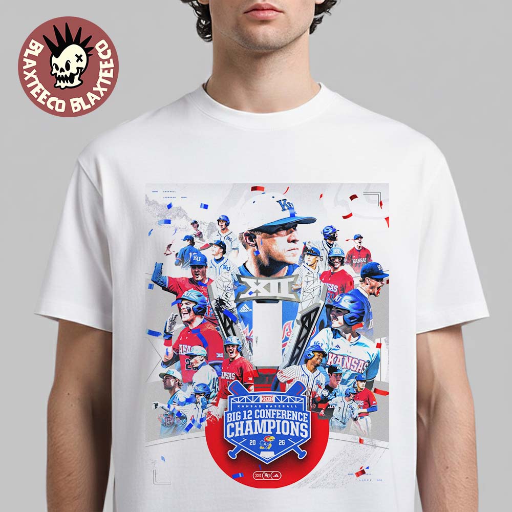 Kansas Jayhawks Baseball 2026 Big 12 Conference - Adult & Kids T-Shirts, Sweatshirts & Hoodies apparel design preview 1
