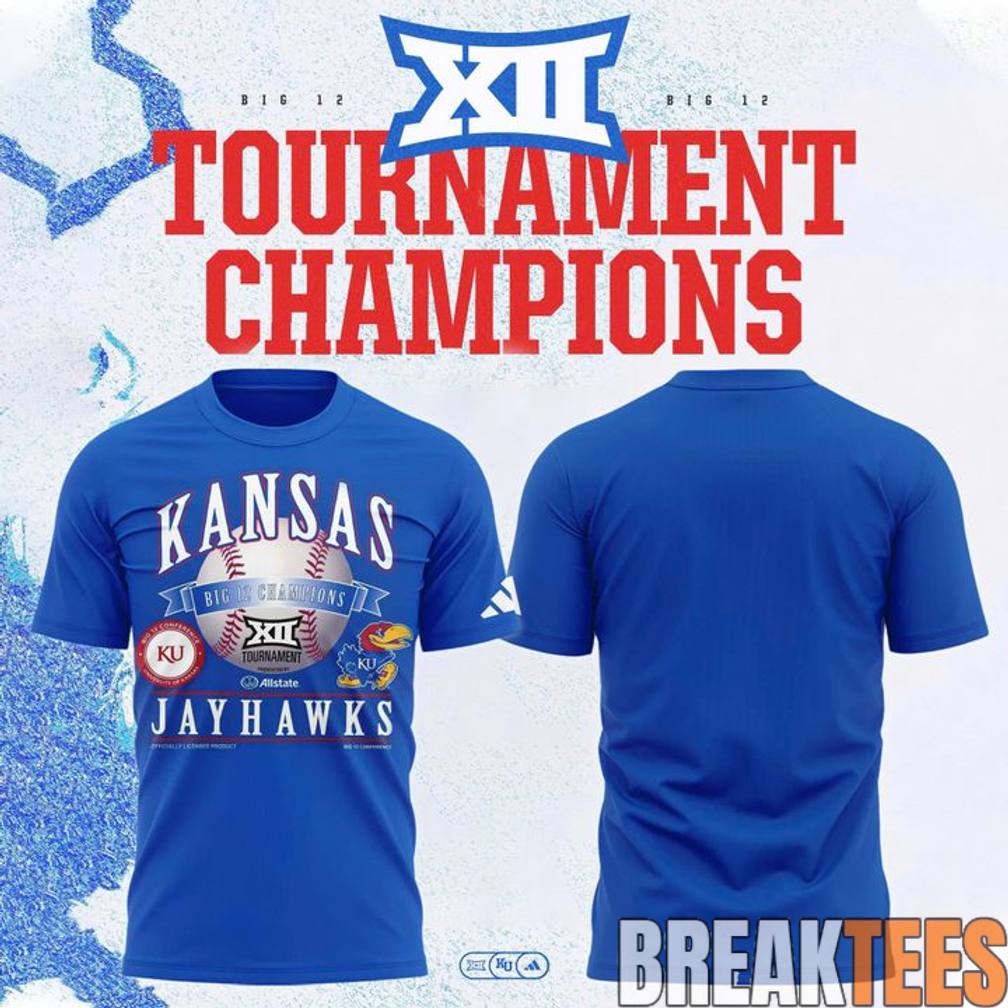 Kansas Jayhawks Blue 2026 Big 12 Baseball Tournament - Adult & Kids T-Shirts, Sweatshirts & Hoodies apparel design preview 1