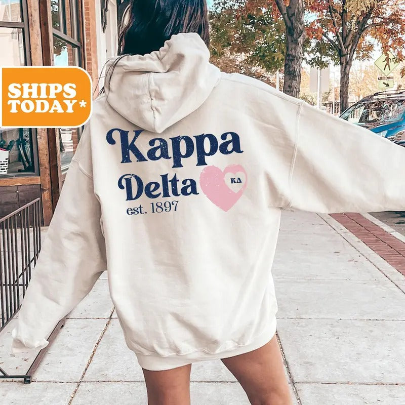 Kappa Delta Sorority Kay Dee Big Little Reveal Faded - Adult & Kids T-Shirts, Sweatshirts & Hoodies apparel design preview 1