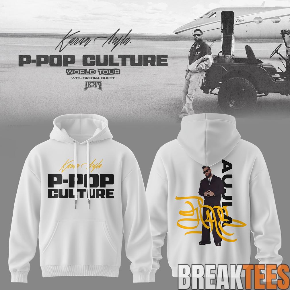 Karan Aujla P-Pop Culture World Tour Signature White - Adult & Kids T-Shirts, Sweatshirts & Hoodies apparel design preview 1