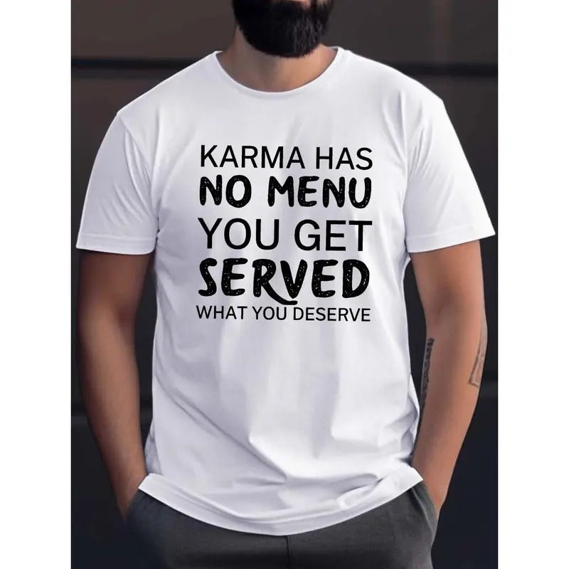Karma Has No Menu Print Short Sleeve Casual Summer - Adult & Kids T-Shirts, Sweatshirts & Hoodies apparel design preview 1