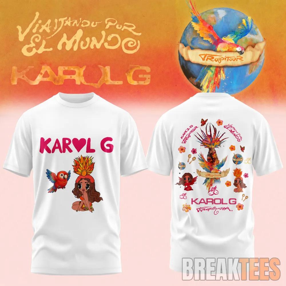 Karol G Viajando Por El Mundo 2026 White - Adult & Kids T-Shirts, Sweatshirts & Hoodies apparel design preview 1