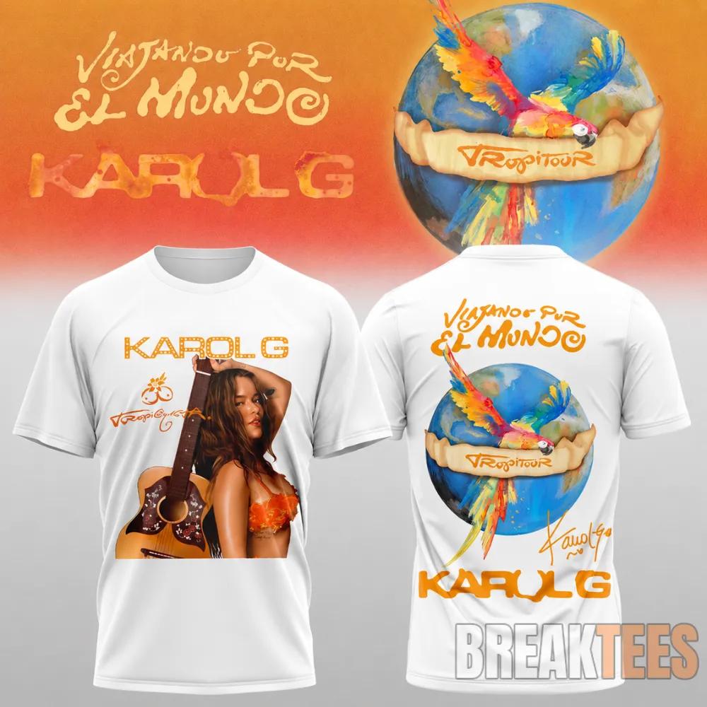 Karol G Viajando Por El Mundo Tour 2026 White - Adult & Kids T-Shirts, Sweatshirts & Hoodies apparel design preview 1