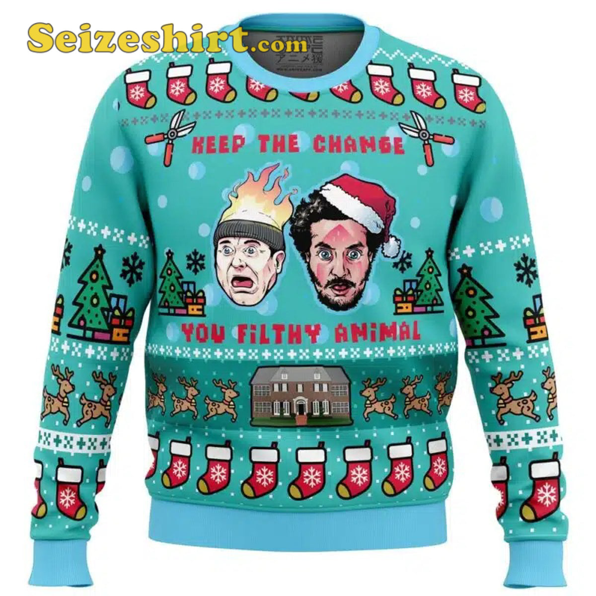 Keep The Change Home Alone Boys Christmas Sweater - Holiday Gift product image