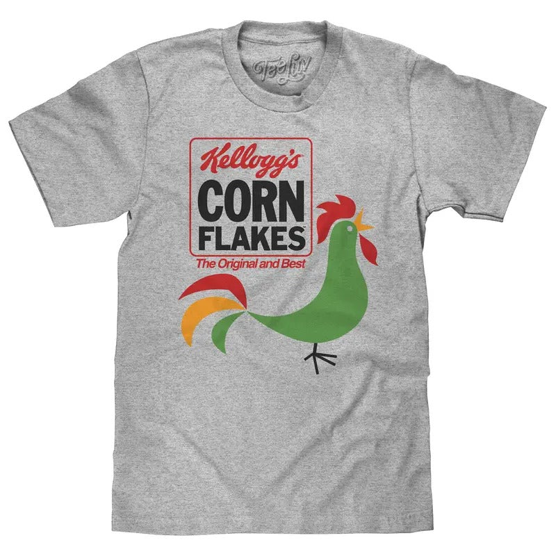 Kellogg'S Corn Flakes Cereal Rooster Athletic Gray - Adult & Kids T-Shirts, Sweatshirts & Hoodies apparel design preview 1