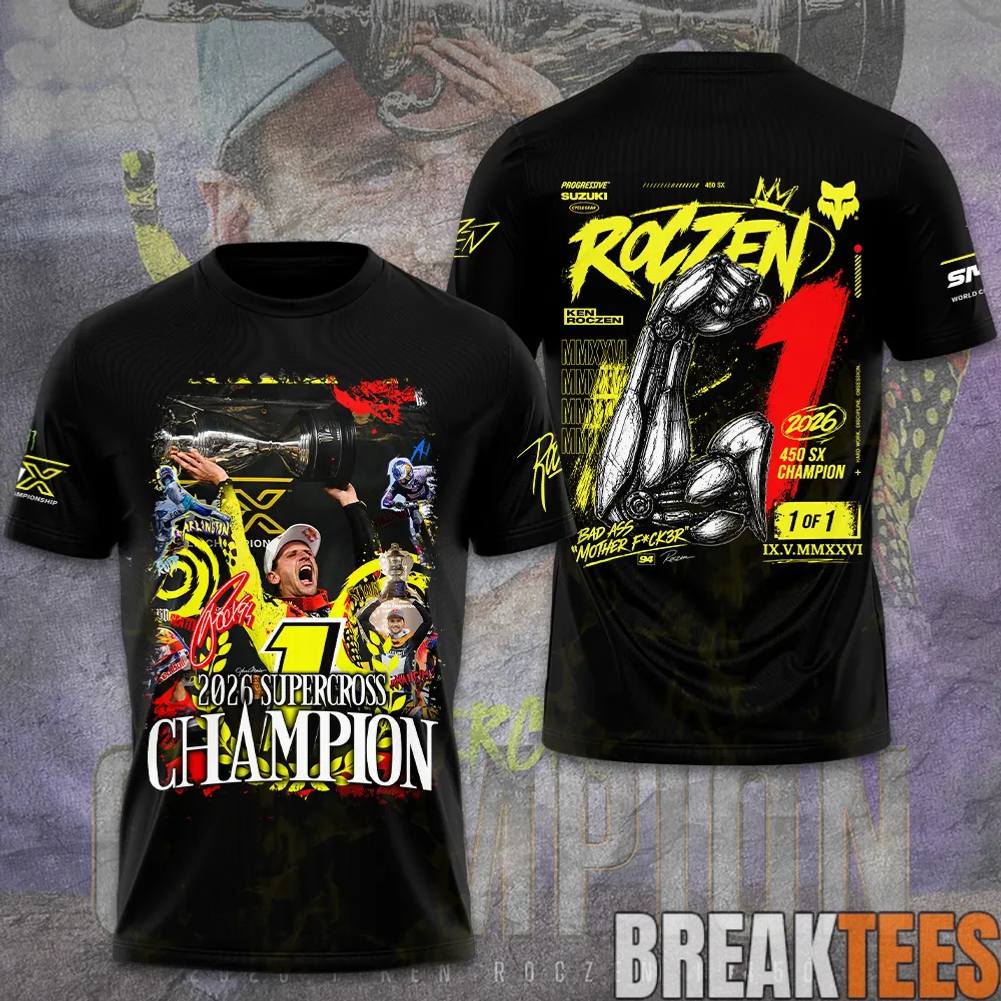 Ken Roczen 450SX Supercross Champion 2026 - Adult & Kids T-Shirts, Sweatshirts & Hoodies apparel design preview 1