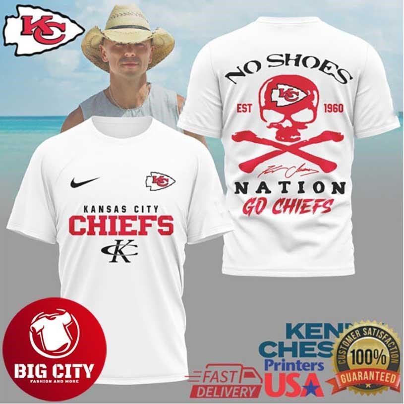Kenny Chesney No Shoes Nation x Kansas City Chiefs - Adult & Kids T-Shirts, Sweatshirts & Hoodies apparel design preview 1