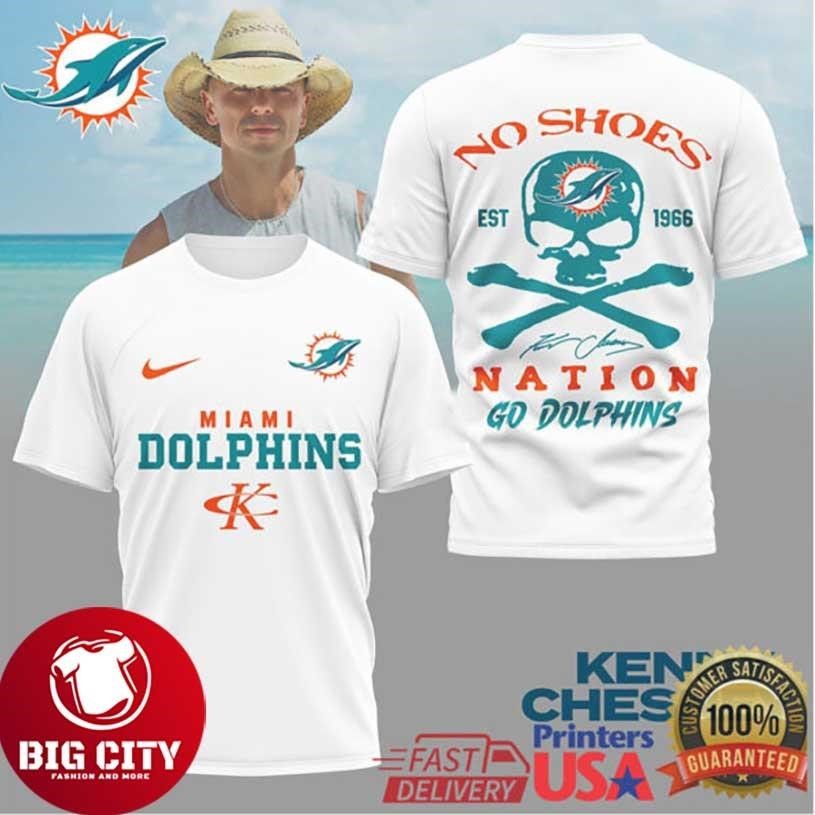 Kenny Chesney No Shoes Nation x Miami Dolphins - Adult & Kids T-Shirts, Sweatshirts & Hoodies apparel design preview 1