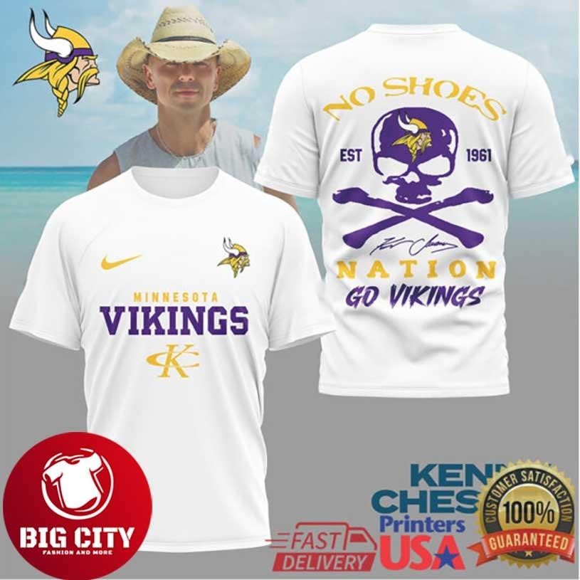 Kenny Chesney No Shoes Nation x Minnesota Vikings - Adult & Kids T-Shirts, Sweatshirts & Hoodies apparel design preview 1