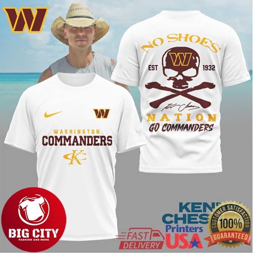Kenny Chesney No Shoes Nation x Washington Commanders - Adult & Kids T-Shirts, Sweatshirts & Hoodies apparel design preview 1