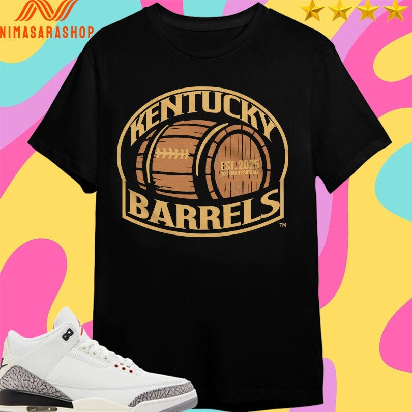 Kentucky Barrels Main Logo Est 2025 100 Proof - Adult & Kids T-Shirts, Sweatshirts & Hoodies apparel design preview 1