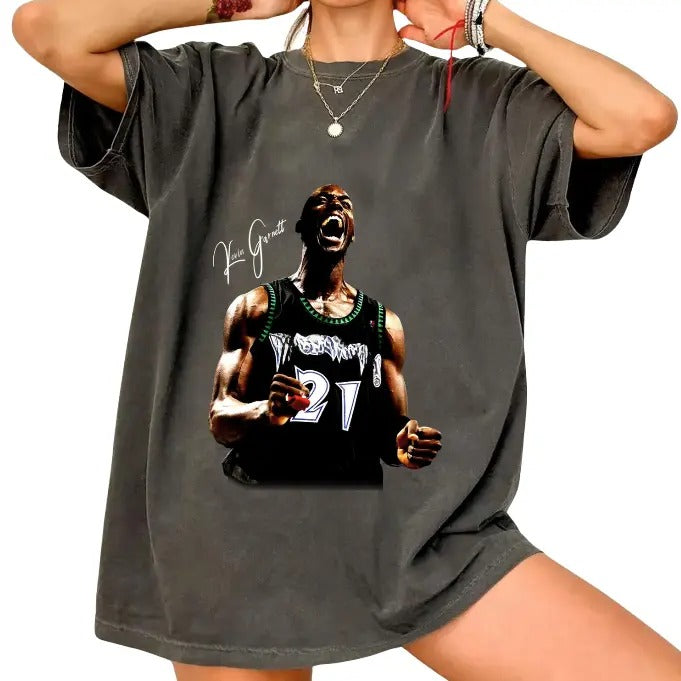 Kevin Garnett Vintage 90s Woman Man Short Sleeve - Adult & Kids T-Shirts, Sweatshirts & Hoodies apparel design preview 1