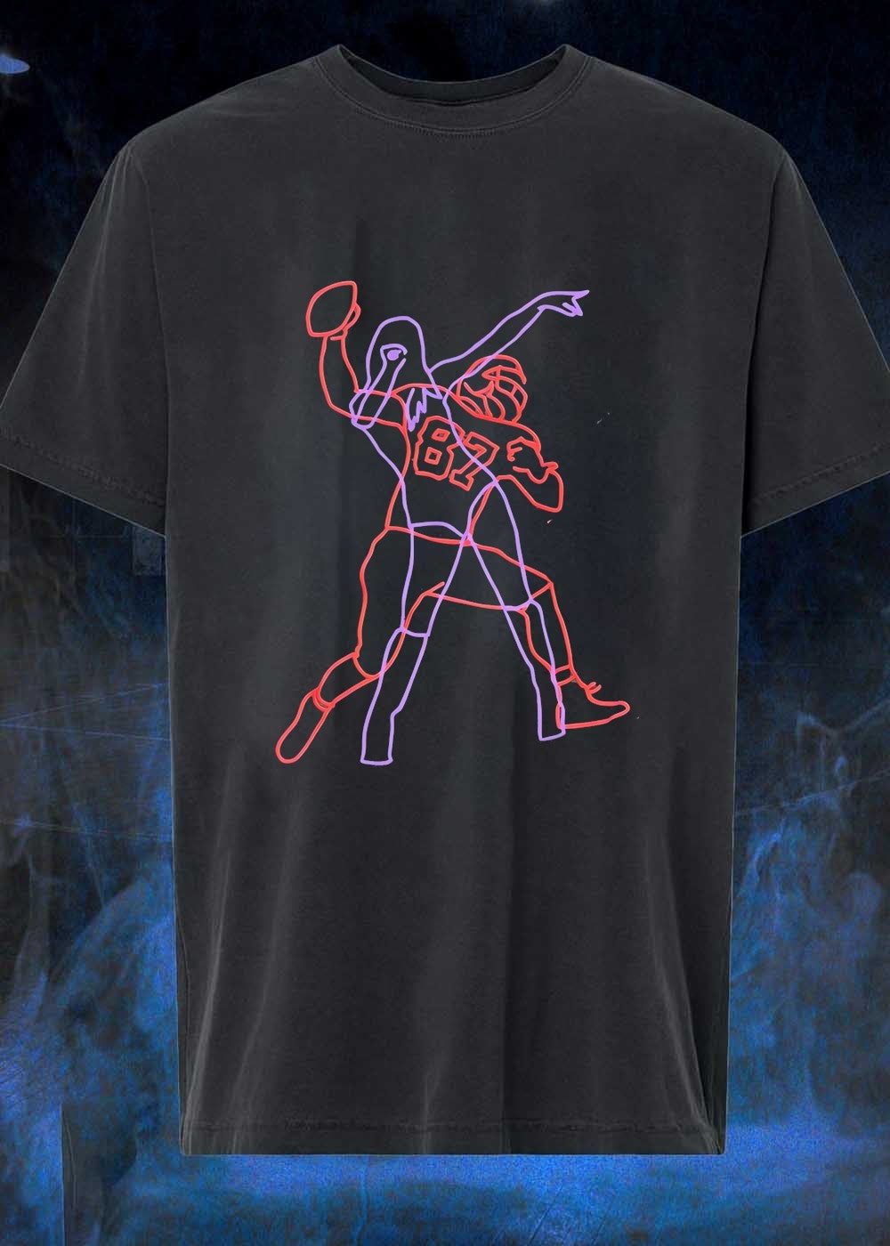 Cheerleader and Football Player 87 Kansas City Chiefs - Adult & Kids T-Shirts, Sweatshirts & Hoodies apparel design preview 1