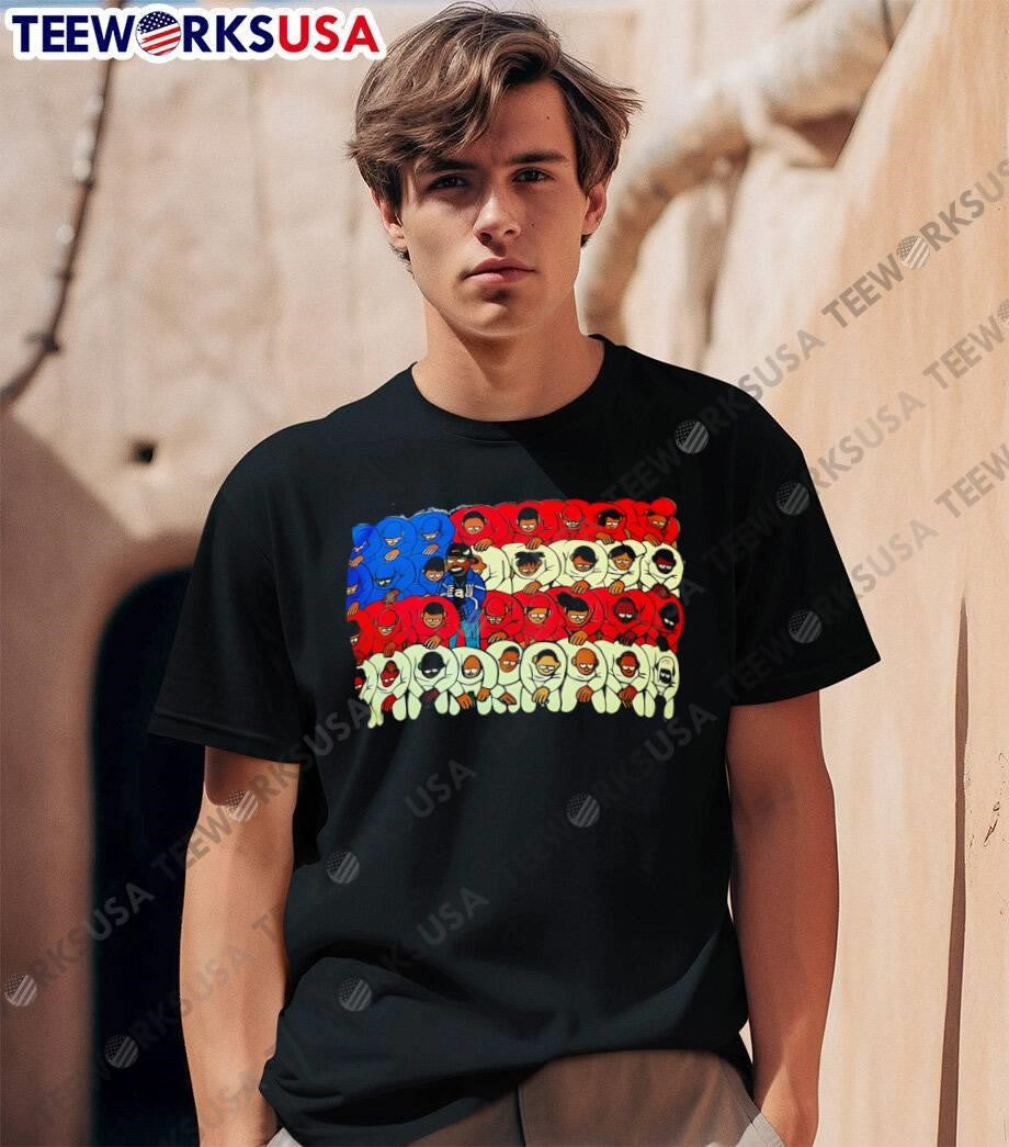 Kianu People of Color Standing as an American Flag - Adult & Kids T-Shirts, Sweatshirts & Hoodies apparel design preview 1