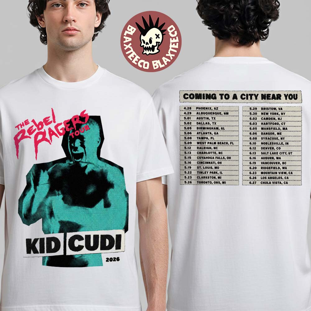 Kid Cudi The Rebel Ragers Tour 2026 North America - Adult & Kids T-Shirts, Sweatshirts & Hoodies apparel design preview 1