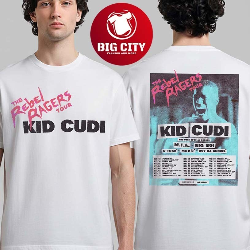 Kid Cudi The Rebel Ragers Tour 2026 North America - Adult & Kids T-Shirts, Sweatshirts & Hoodies apparel design preview 1