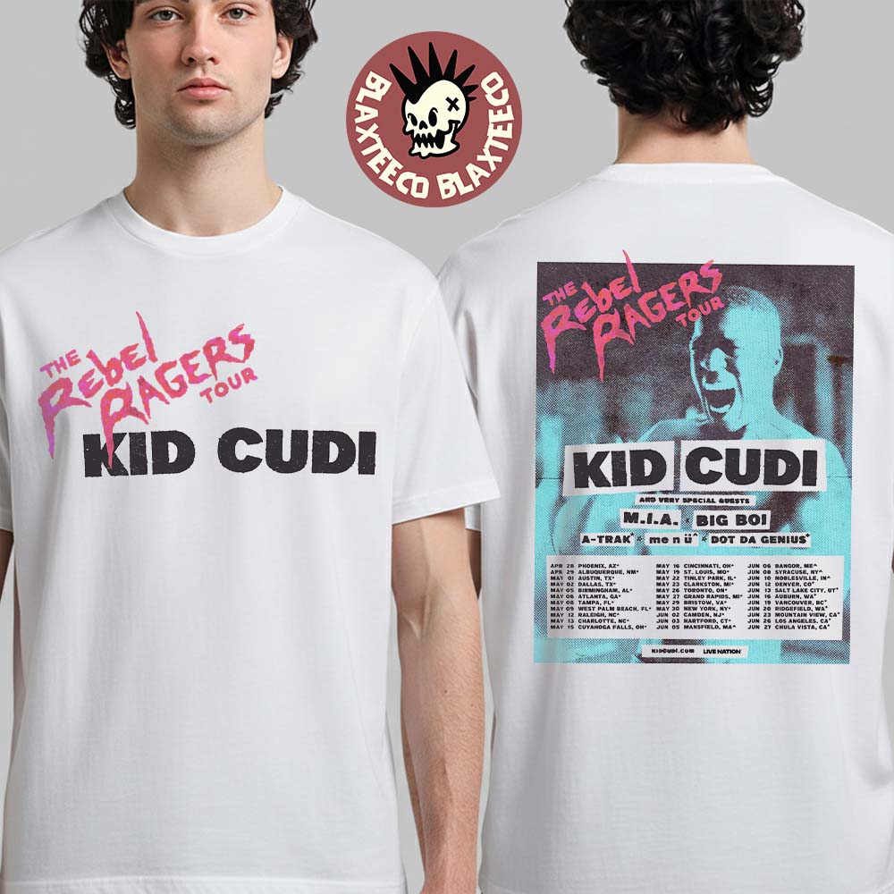 Kid Cudi The Rebel Ragers Tour 2026 North America - Adult & Kids T-Shirts, Sweatshirts & Hoodies apparel design preview 1