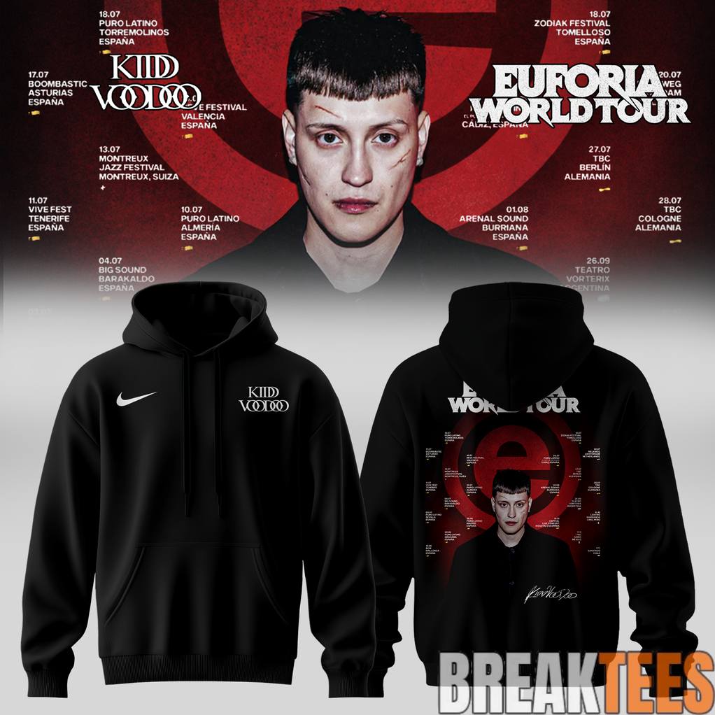 Kidd Voodoo 'Euforia' World Tour 2026 - Adult & Kids T-Shirts, Sweatshirts & Hoodies apparel design preview 1