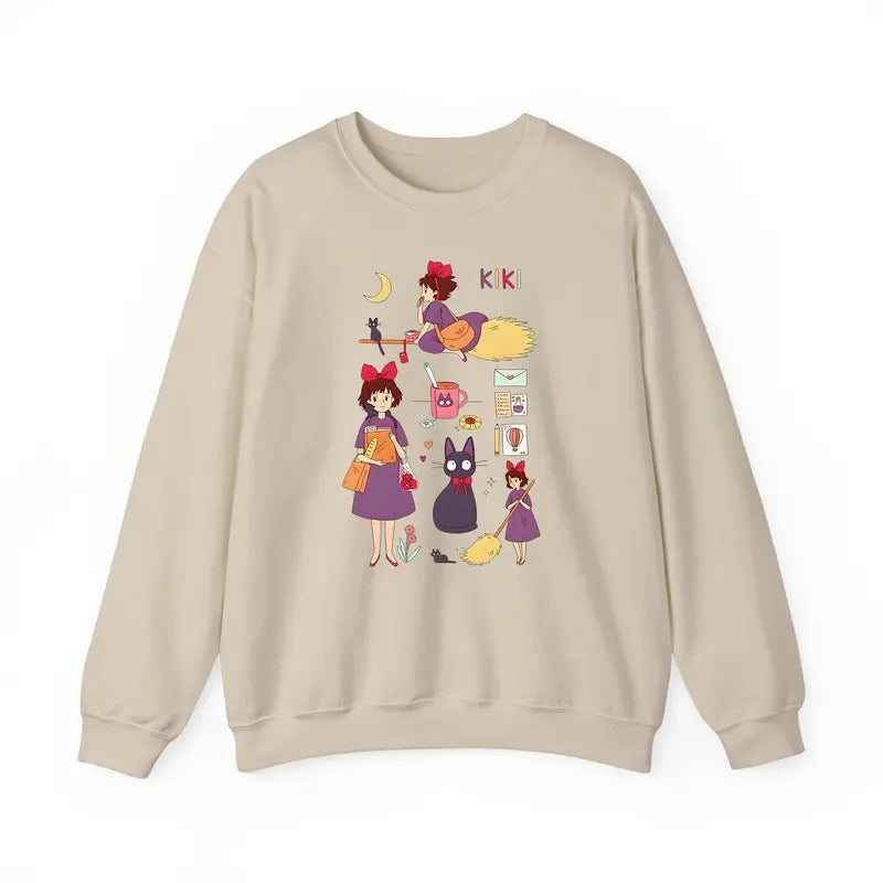 Kiki'S Delivery Service Jiji Studio Ghibli Hayao - Adult & Kids T-Shirts, Sweatshirts & Hoodies apparel design preview 1