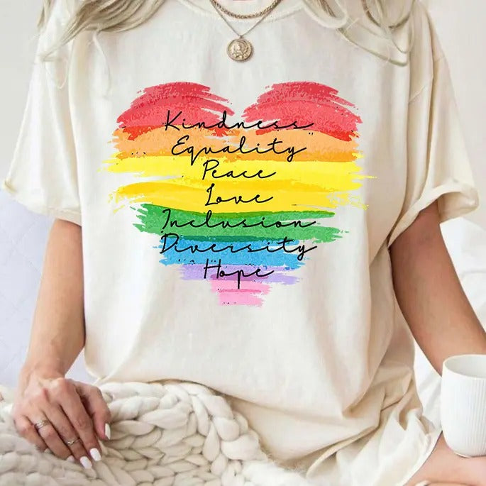 Kindness Equality Peace Love Inclusion Diversity Hope - Adult & Kids T-Shirts, Sweatshirts & Hoodies apparel design preview 1