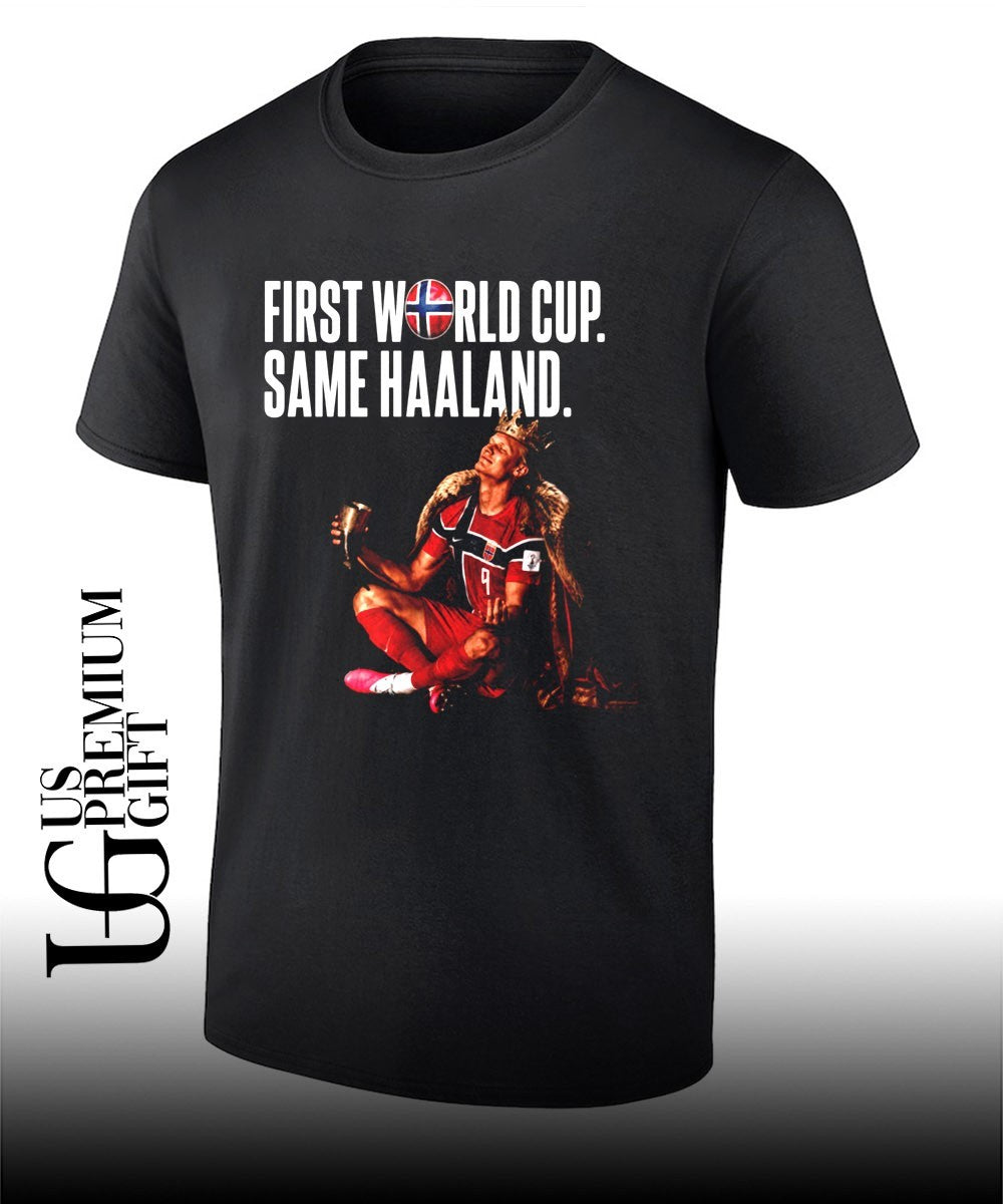 King Erling Haaland Norway First World Cup Same 2026 - Adult & Kids T-Shirts, Sweatshirts & Hoodies apparel design preview 1
