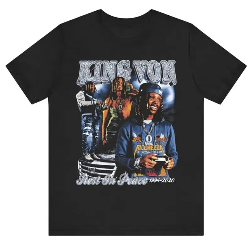 King Von Vintage Fans - Adult & Kids T-Shirts, Sweatshirts & Hoodies apparel design preview 1
