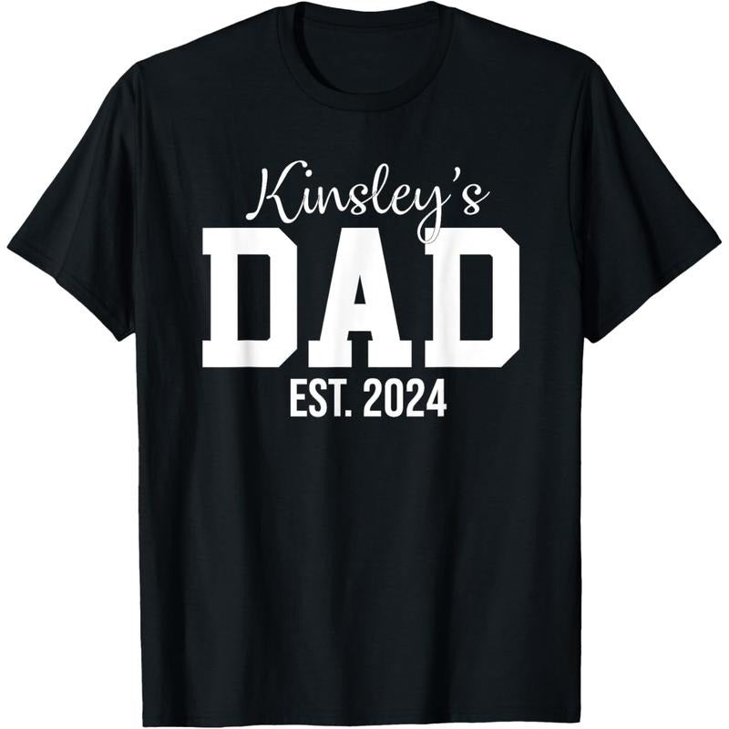 Kinsley'S Dad Est. 2024 Papa Awesome Daddy - Adult & Kids T-Shirts, Sweatshirts & Hoodies apparel design preview 1