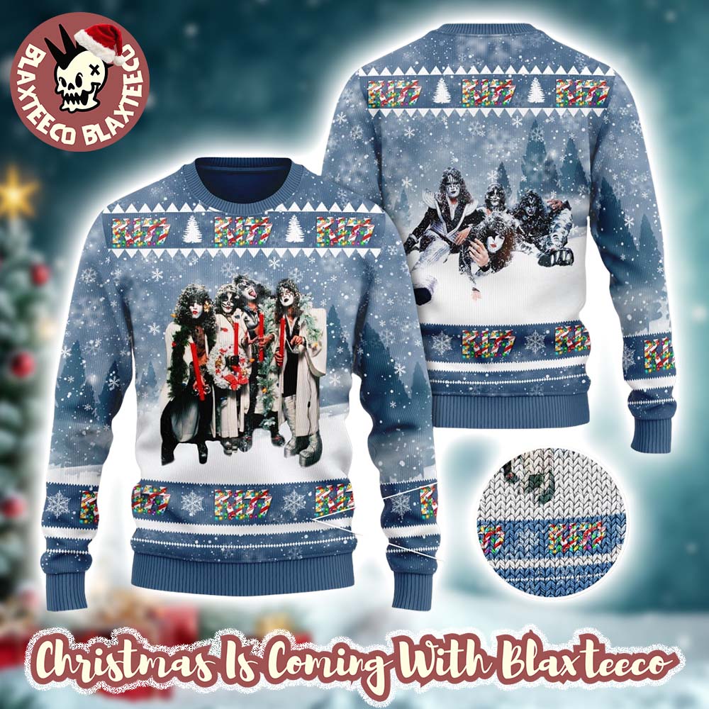 Kiss Band Funny Holiday Style Posing Merry Gift For Fans Ugly Christmas Sweater - Holiday Gift product image