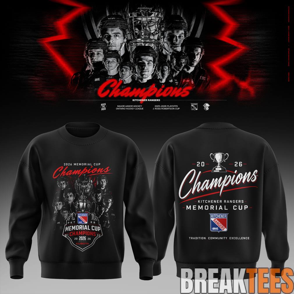 Kitchener Rangers 2026 Memorial Cup Champions - Adult & Kids T-Shirts, Sweatshirts & Hoodies apparel design preview 1