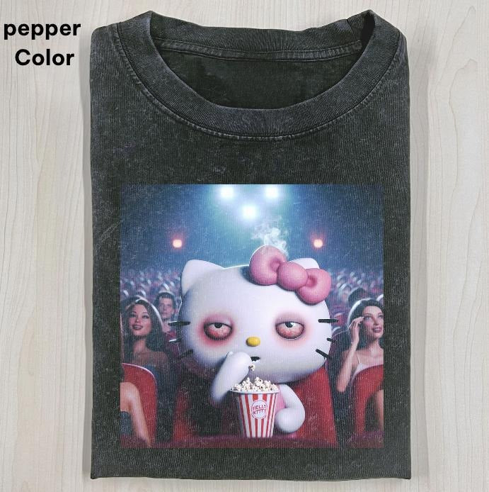 Kitty Watch Movies While High Funny Movie Menswear - Adult & Kids T-Shirts, Sweatshirts & Hoodies apparel design preview 1