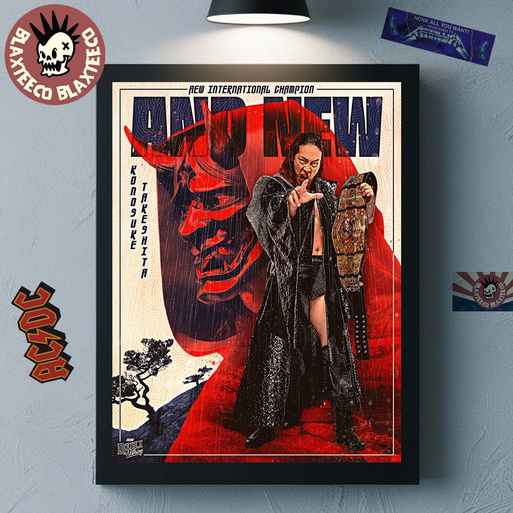 Konosuke Takeshita AND NEW AEW International Champion - Adult & Kids T-Shirts, Sweatshirts & Hoodies apparel design preview 1