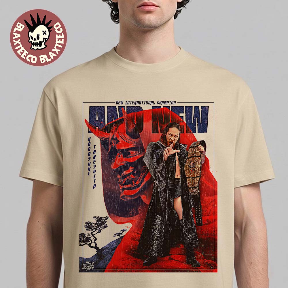 Konosuke Takeshita AND NEW AEW International Champion - Adult & Kids T-Shirts, Sweatshirts & Hoodies apparel design preview 1