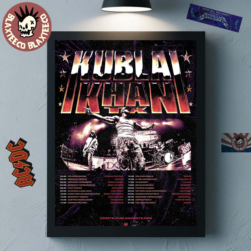 Kublai Khan TX EU And UK Summer 2026 Tour Schedule - Adult & Kids T-Shirts, Sweatshirts & Hoodies apparel design preview 1