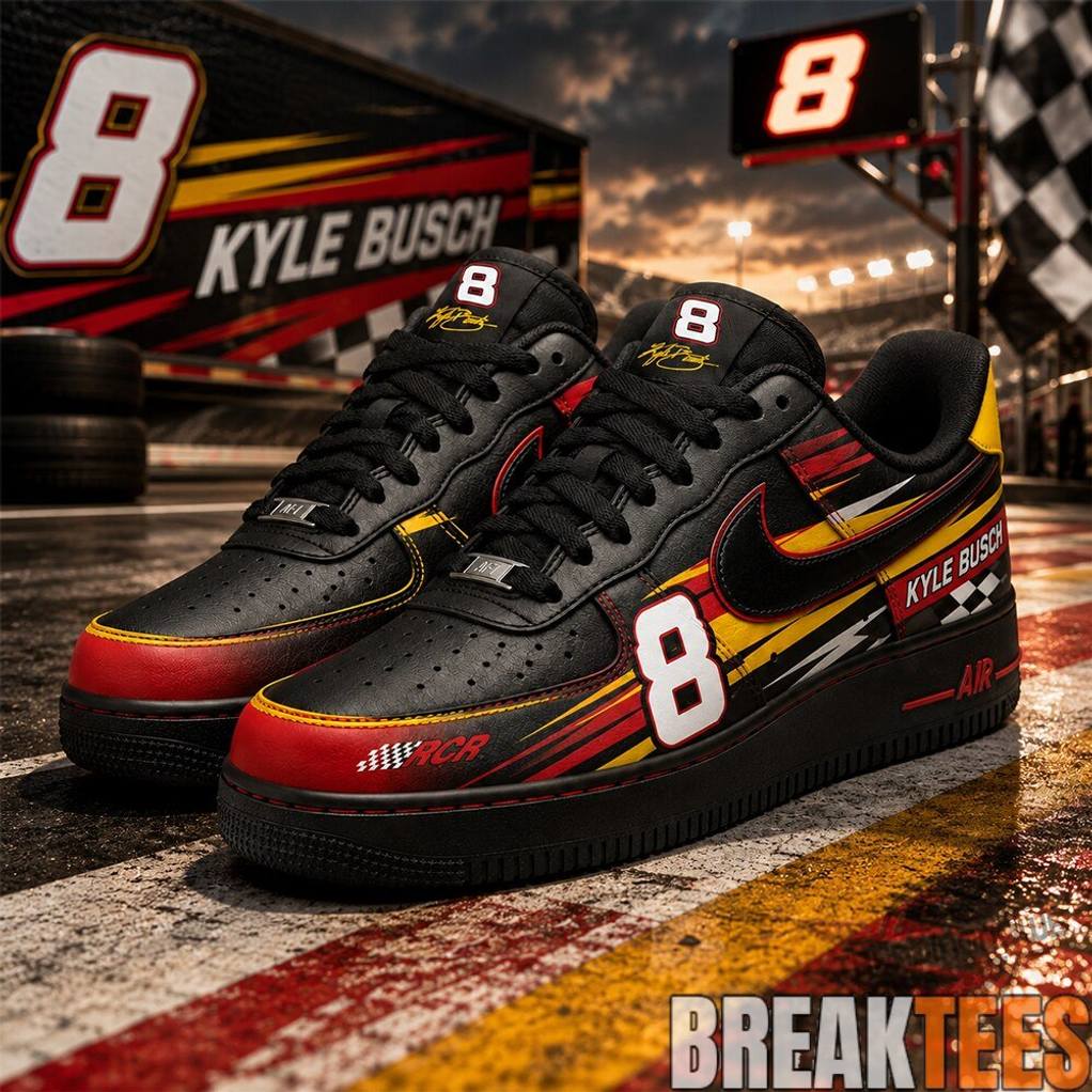 Kyle Busch 8 NASCAR Racing Air Force 1 Sneaker - Adult & Kids T-Shirts, Sweatshirts & Hoodies apparel design preview 1