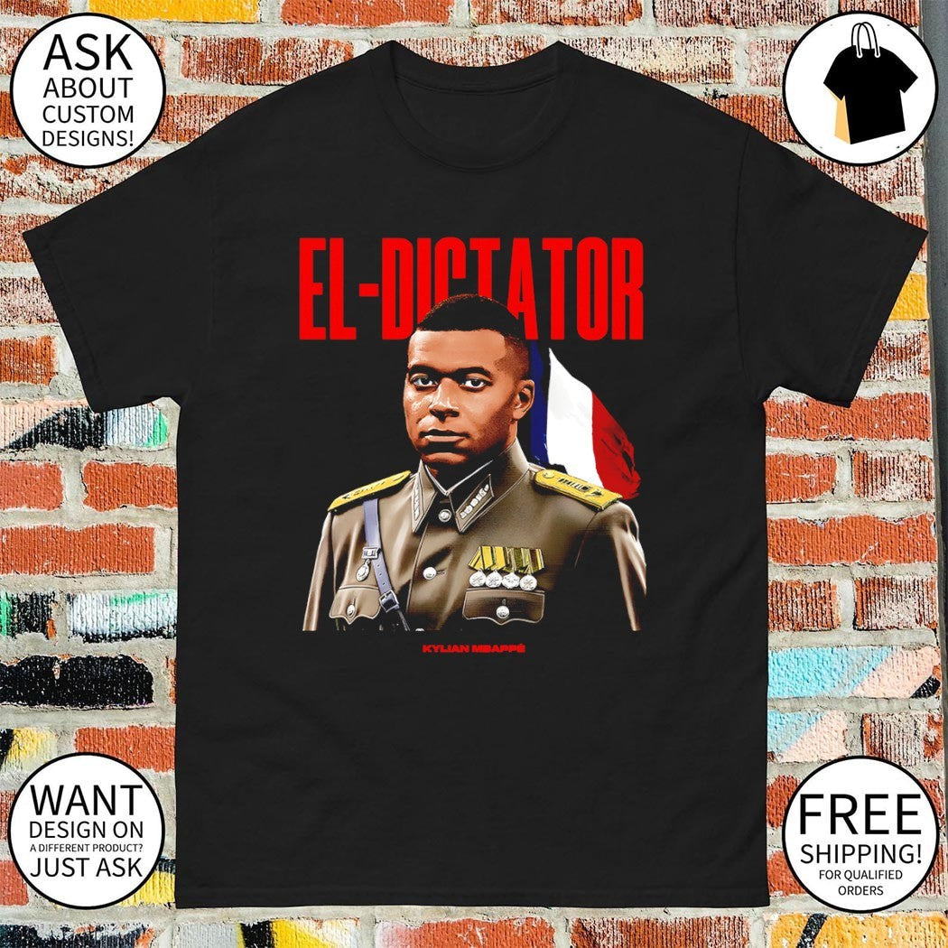 Kylian Mbappe EL-Dictator France flag World Cup 2026 - Adult & Kids T-Shirts, Sweatshirts & Hoodies apparel design preview 1
