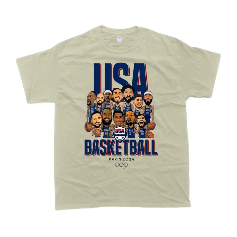 LEBRONS USA Basketball Olympic 2024 Classic Fit 100% - Adult & Kids T-Shirts, Sweatshirts & Hoodies apparel design preview 1