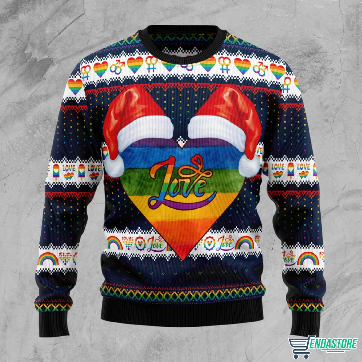 LGBT Heart Love 3D Ugly Christmas Sweater - Holiday Gift product image
