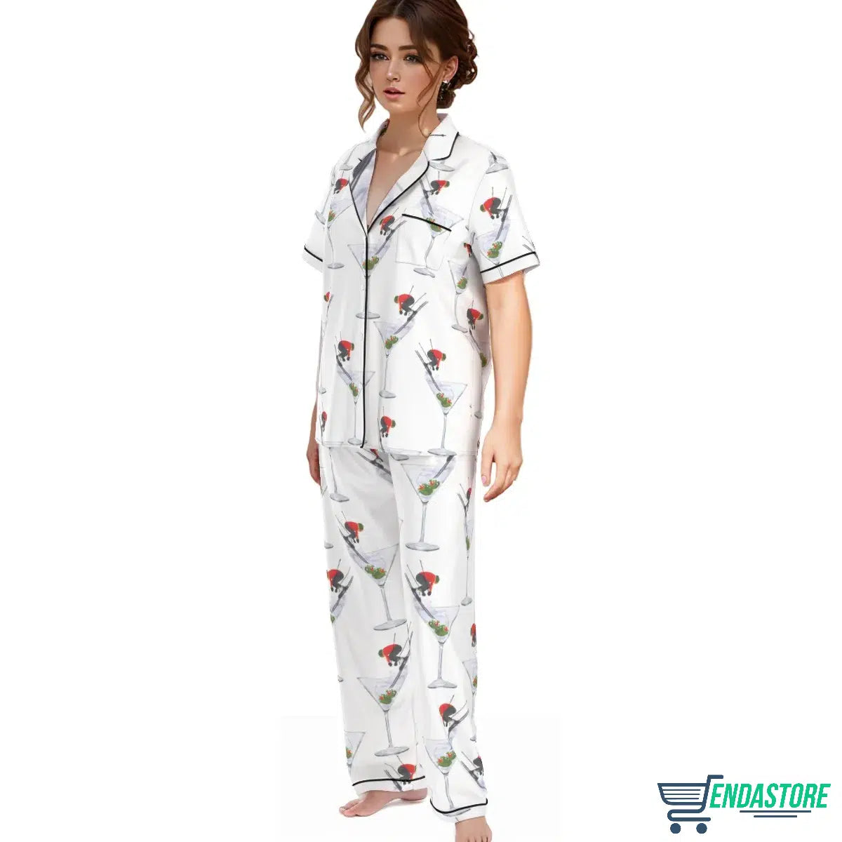 LONG-Apres Ski Dirty Martini Satin Pajama Set 3D Sweater - Gift Idea product image 3