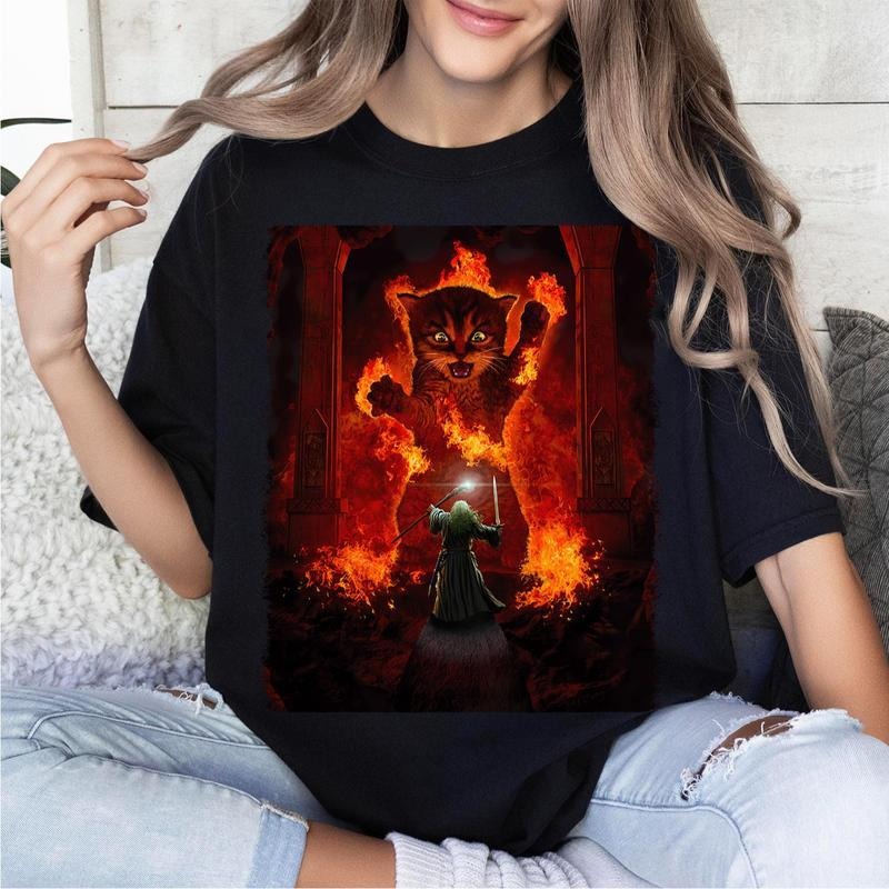LOTR You Shall Not Pass Gandalf Cat Funny Lord Rings - Adult & Kids T-Shirts, Sweatshirts & Hoodies apparel design preview 1