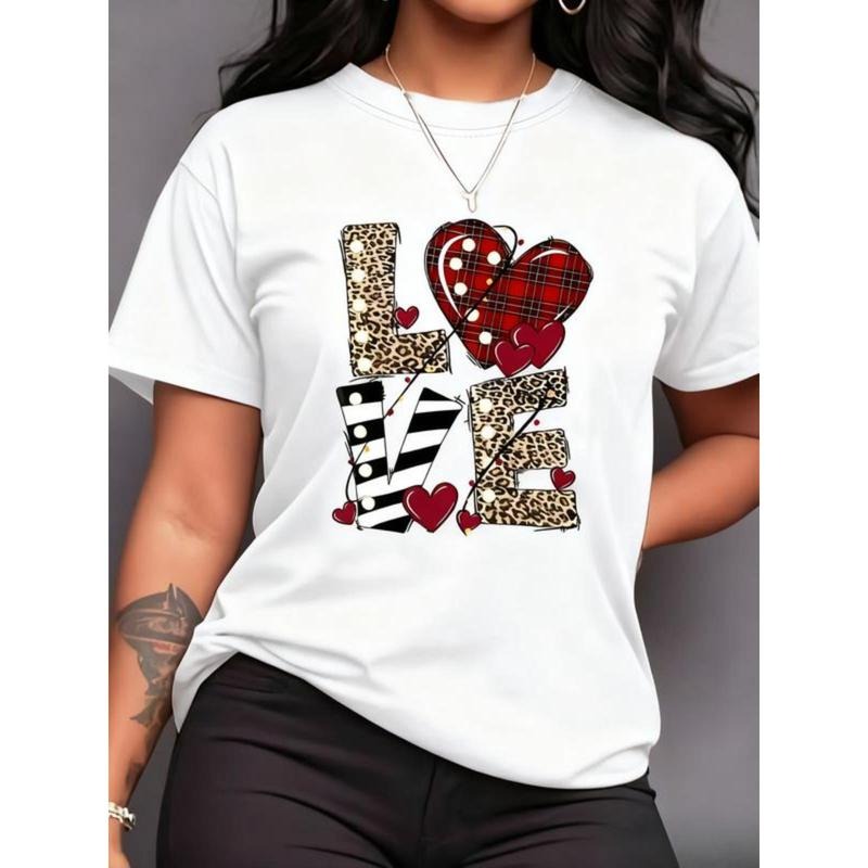 LOVE Heart Pattern Printed Crew Neck Casual - Adult & Kids T-Shirts, Sweatshirts & Hoodies apparel design preview 1