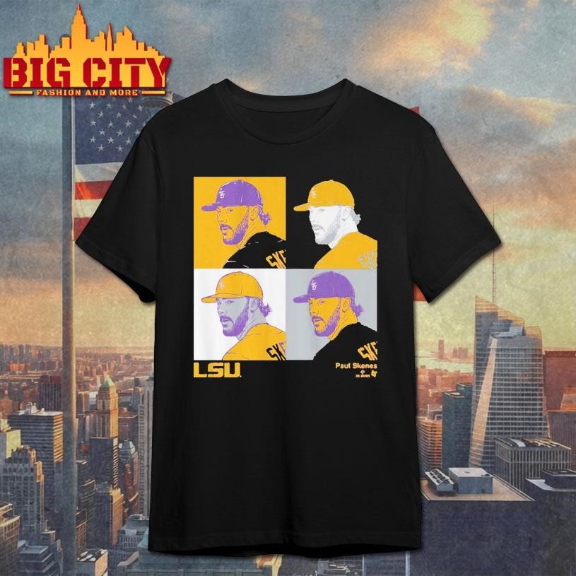 LSU Baseball Paul Skenes Collage Panels - Adult & Kids T-Shirts, Sweatshirts & Hoodies apparel design preview 1