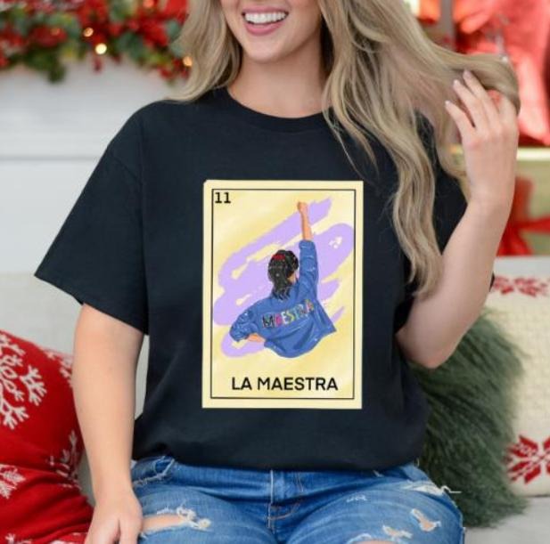 La Maestra Loterí Bella Canvas Cotton Top Womenswear - Adult & Kids T-Shirts, Sweatshirts & Hoodies apparel design preview 1