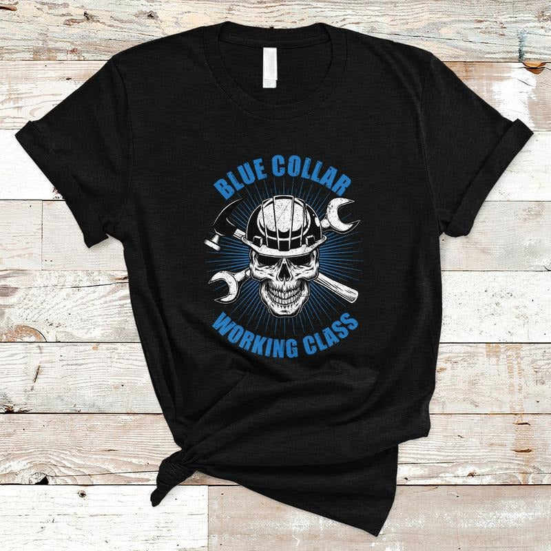 Labor Day Celebrate American Flag Happy Blue Collar - Adult & Kids T-Shirts, Sweatshirts & Hoodies apparel design preview 1