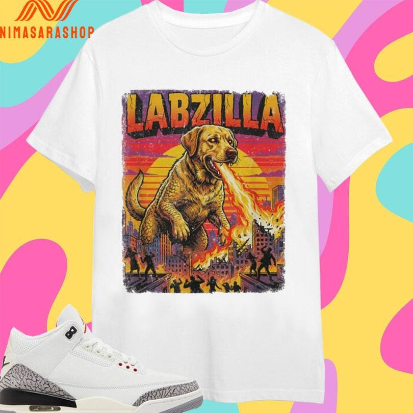 Labzilla Retro Kaiju Dog - Adult & Kids T-Shirts, Sweatshirts & Hoodies apparel design preview 1